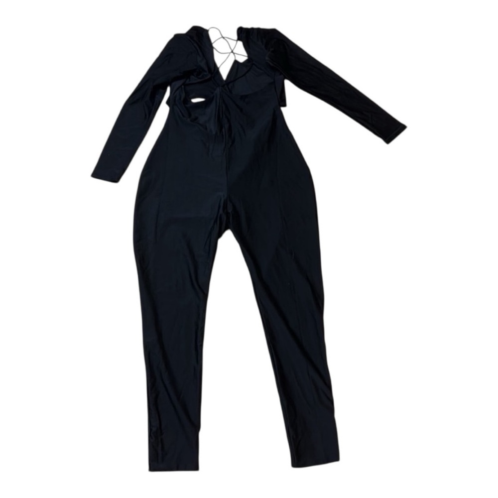SKIMS Lace-Up‎ Catsuit Jumpsuit One Piece in black NWOT - Picture 2 of 9